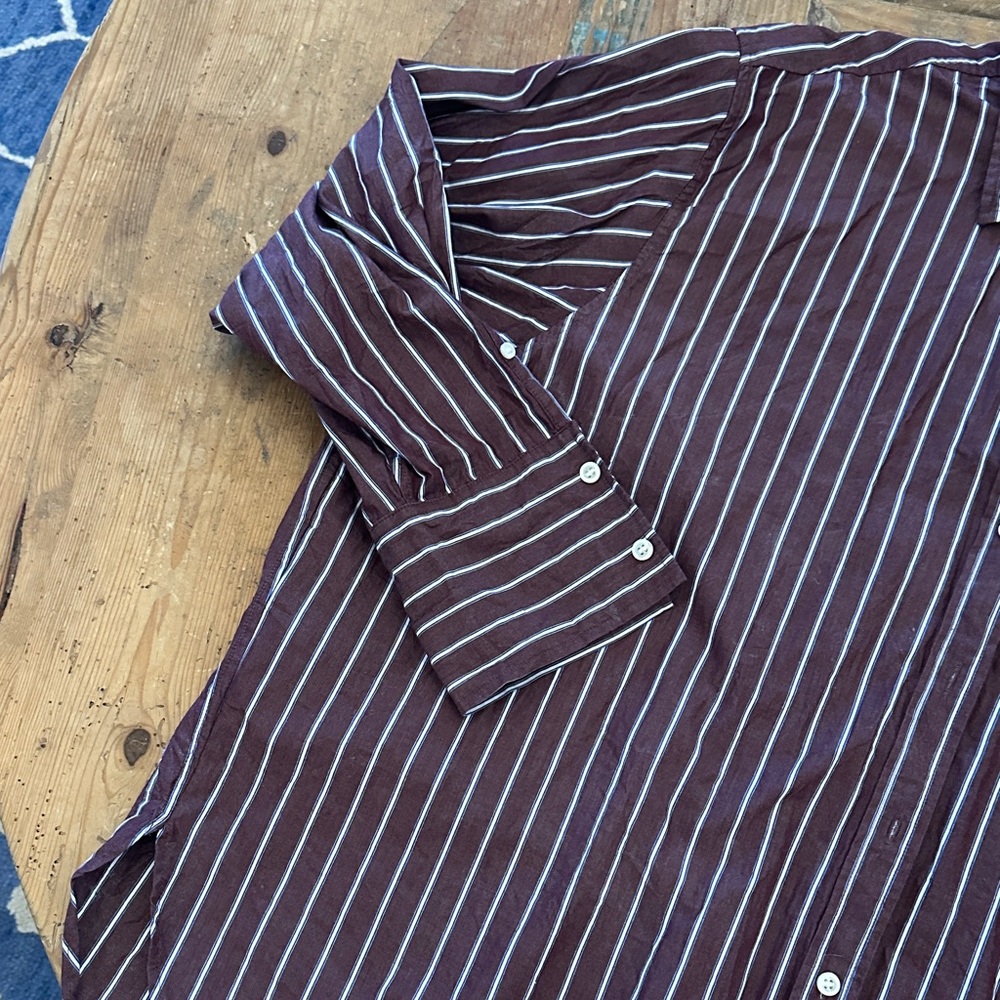 GAP Brown and White Striped Button-Down Shirt - Picture 5 of 8